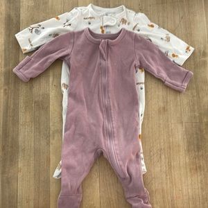 Three pack footie pjs